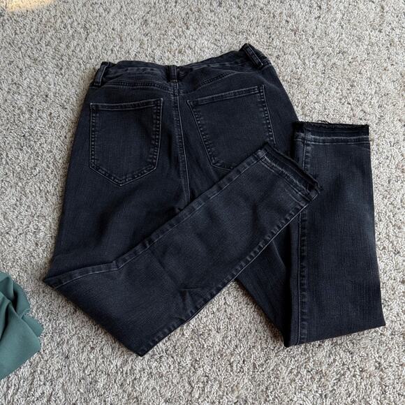 EXPRESS Black Women's Raw Edge Flexx Skinny Jeans Size M 6/8 - Picture 4 of 4